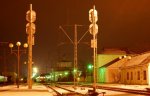 станция Ковель: Светофоры и платформы ночью