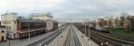 станция Тернополь: Вид с пешеходного моста в нечетнем направлении (панорамное фото)