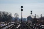 станция Давыдов: Выходные светофоры Ч3, Ч1, вид в сторону Ходорова