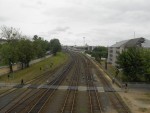 станция Гродно: Вид с путепровода на вокзал