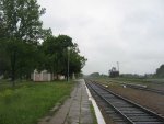 станция Скрибовцы: Платформы и пути. Вид на чётное направление