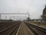 станция Лесная: Платформы и пути. Вид на чётное направление