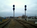 станция Брест-Центральный: Входной светофор НГЕ и маршрутный НМГ