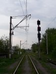 станция Грушки: Входной светофор со стороны ст. Борщаговка