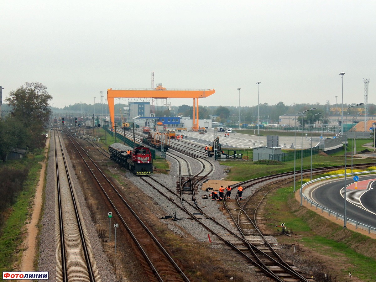 Вид на станцию с путепровода шоссе Вильнюс - Каунас