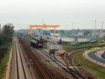 станция Палямонас: Вид на станцию с путепровода шоссе Вильнюс - Каунас