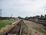 станция Друть: Платформы и пути. Вид в сторону Могилёва
