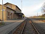 станция Шилуте: Вид в сторону Клайпеды, перронный путь