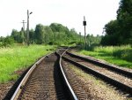 станция Горушки-Невельские: Чётная горловина, развилка на Невель-I и Невель-II