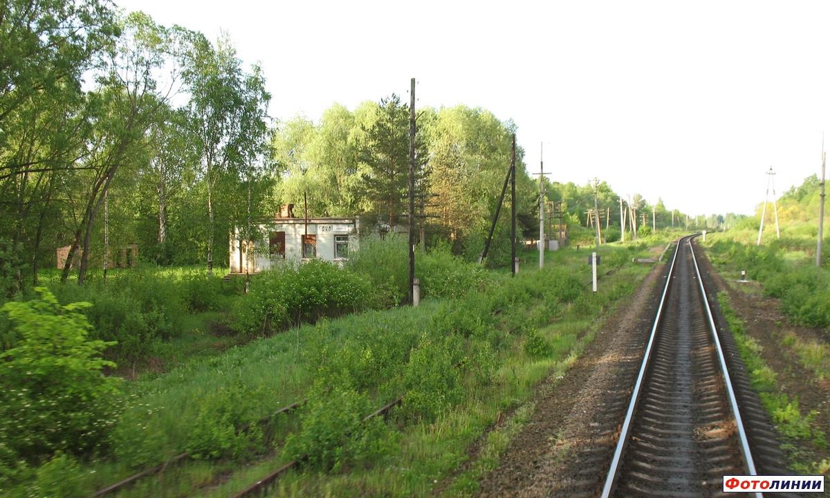 Пути, платформы и бывшее станционное здание. Вид в сторону Новосокольников