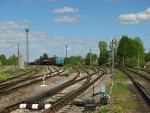 станция Оредеж: Вид на станцию из чётной горловины (в сторону Санкт-Петербурга)