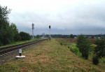 станция Полоцк: Соединение путей Полоцк-Ксты и парк Громы-Ксты, впереди-мост через Западную Двину