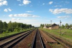 станция Сольцы: Вид с главного пути в направлении С.-Петербурга