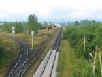 станция Дно: Вид на Бологовский парк (в сторону Пскова) и ответвление на Витебский