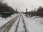 о.п. Журбин: Вид платформы из последнего вагона