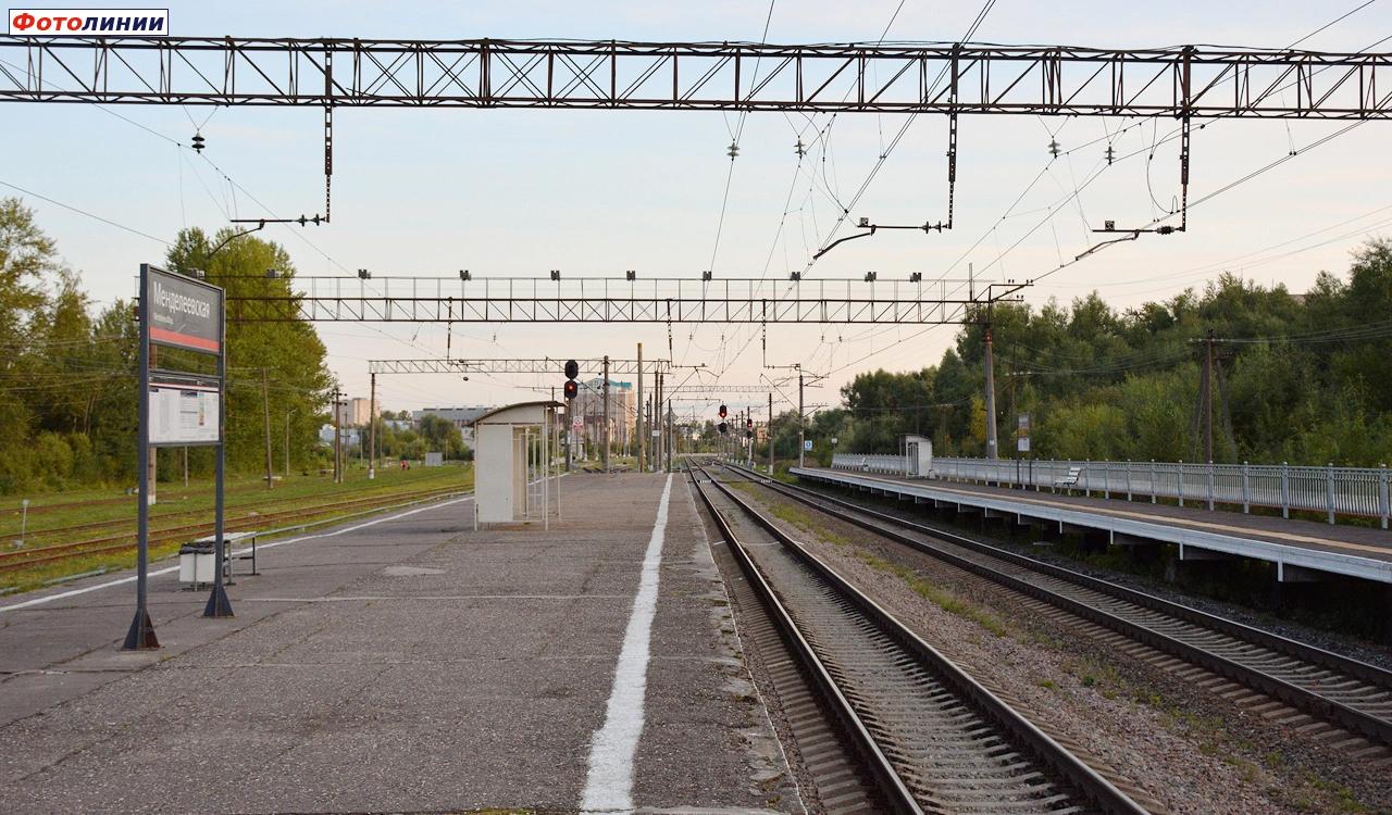 Павильоны на платформах. Вид в сторону Новгорода