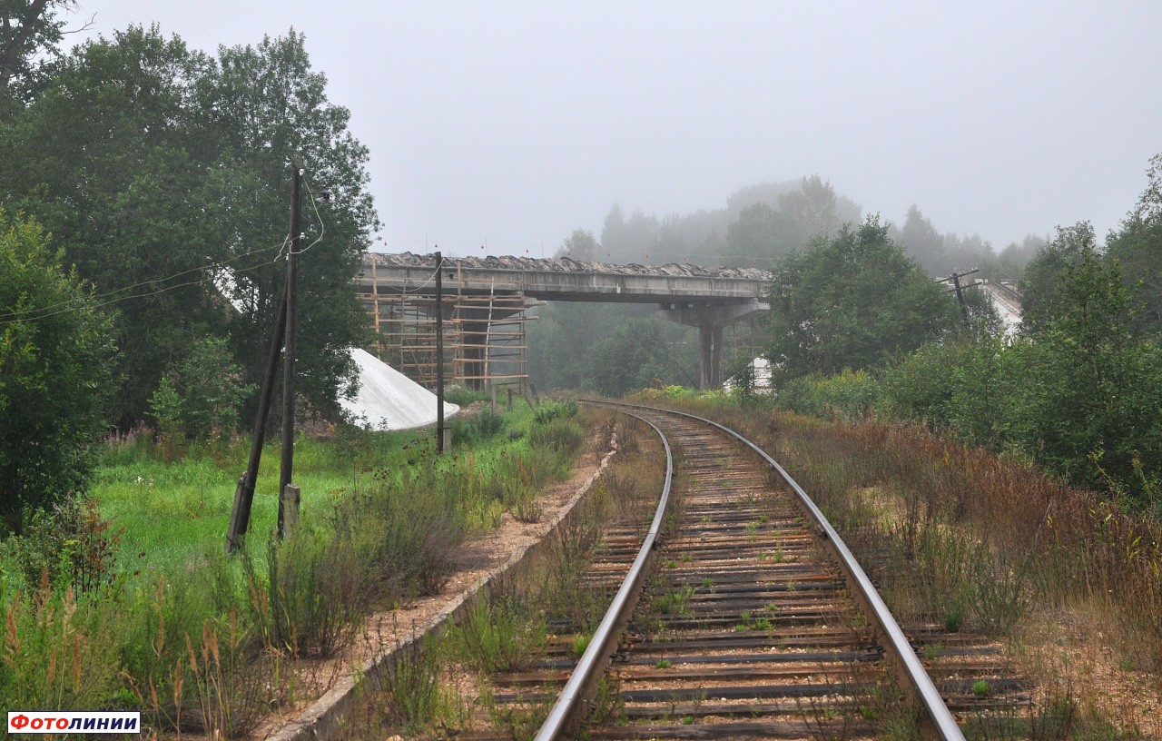 Заброшенный остановочный пункт между о.п. Бакунино и о.п. Пузаково (рядом находится поселок Сухой Ручей и мост автодороги А-111/Р-89)