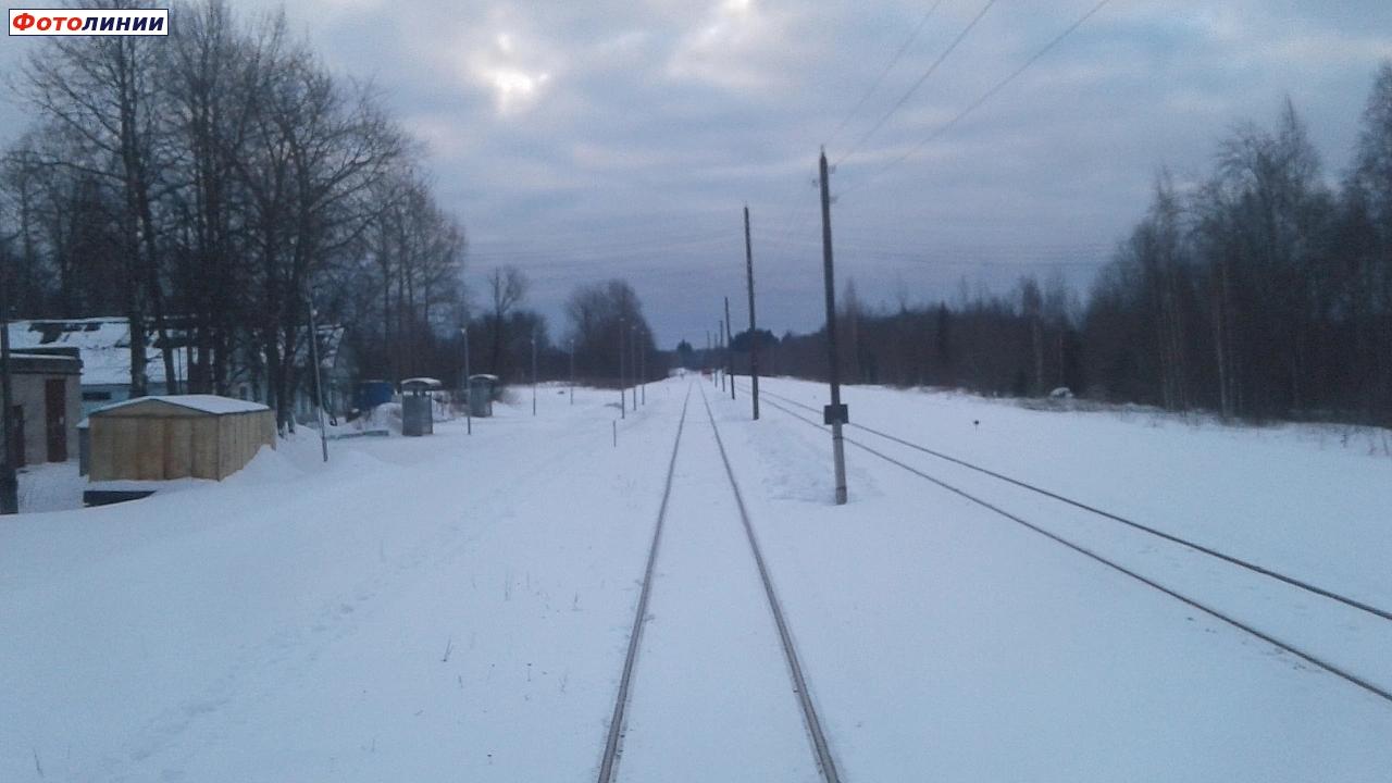 Пассажирская платформа. Вид в сторону станции Остолопово