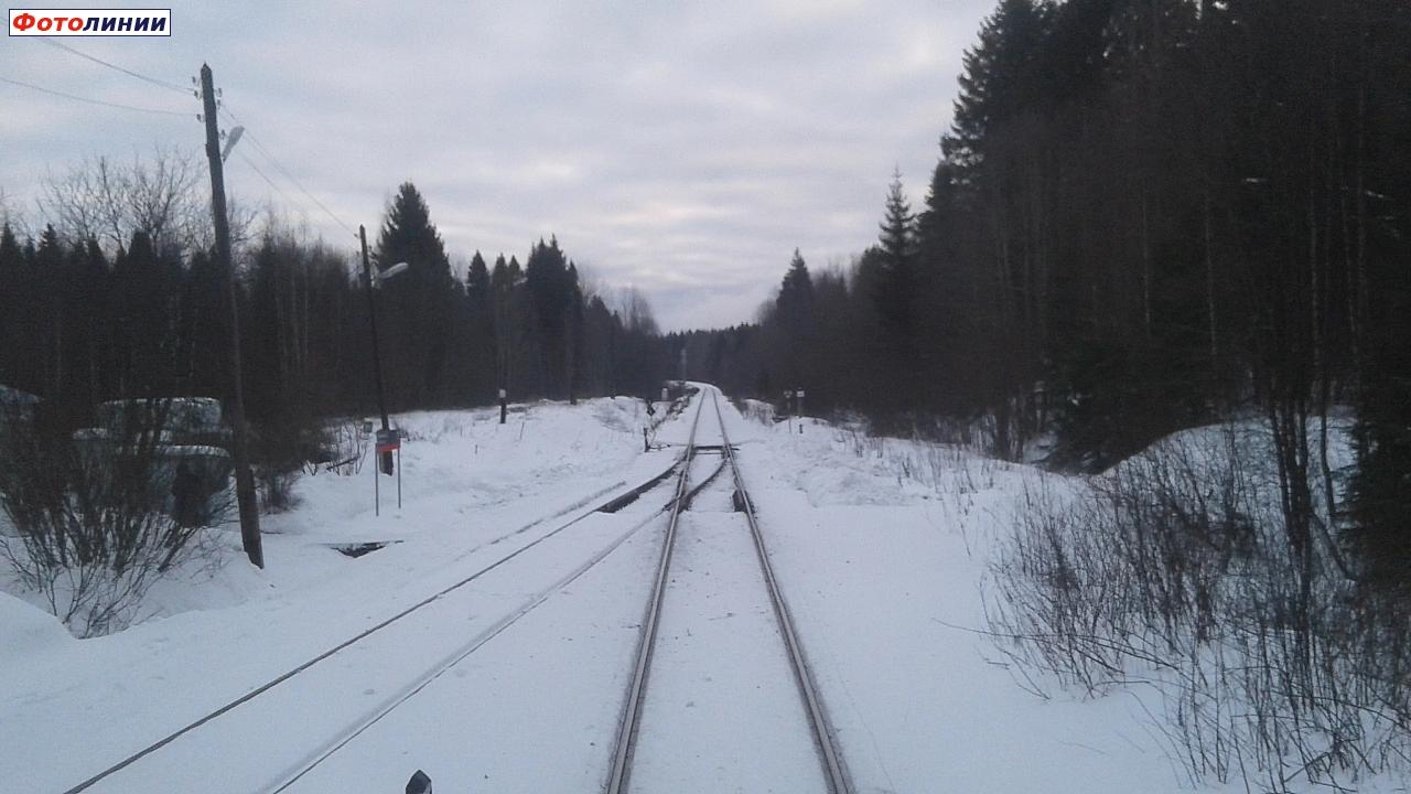 Примыкание линии из Весьегонска. Вид в сторону станции Овинище-1
