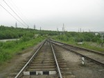 станция Мурмаши: Вид в сторону Луостари. Справа ответвление на Колэнерго