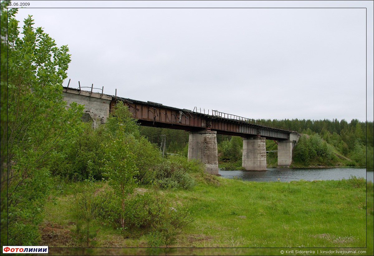 Бывший железнодорожный мост через р. Тунтсайоки
