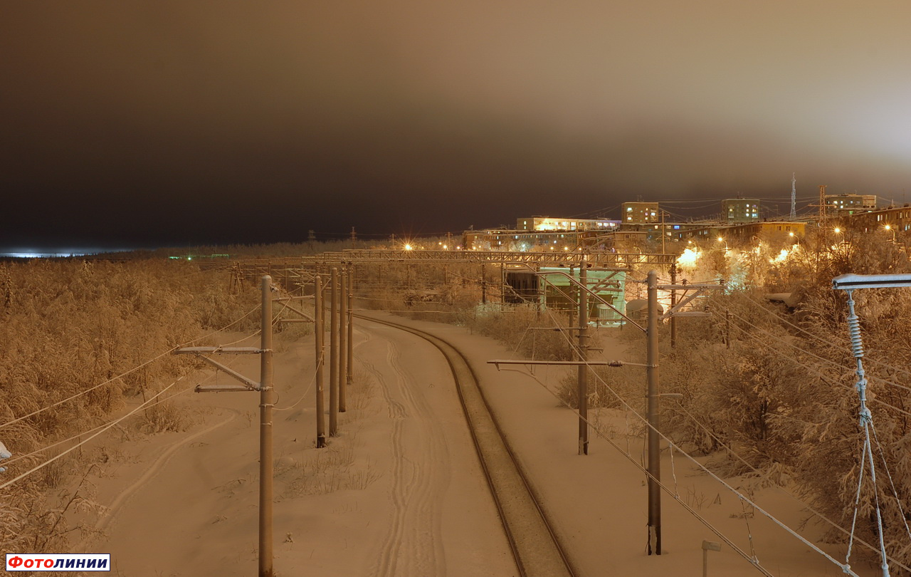 Вид в темное время суток в сторону Кировска