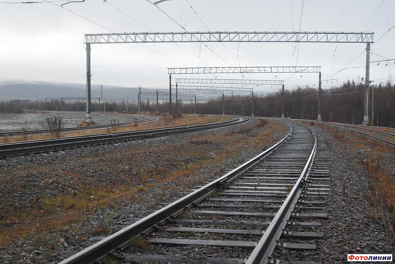 Вид станции в сторону Кировска