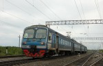 станция Выг: Вид станции в сторону Беломорска с электропоездом