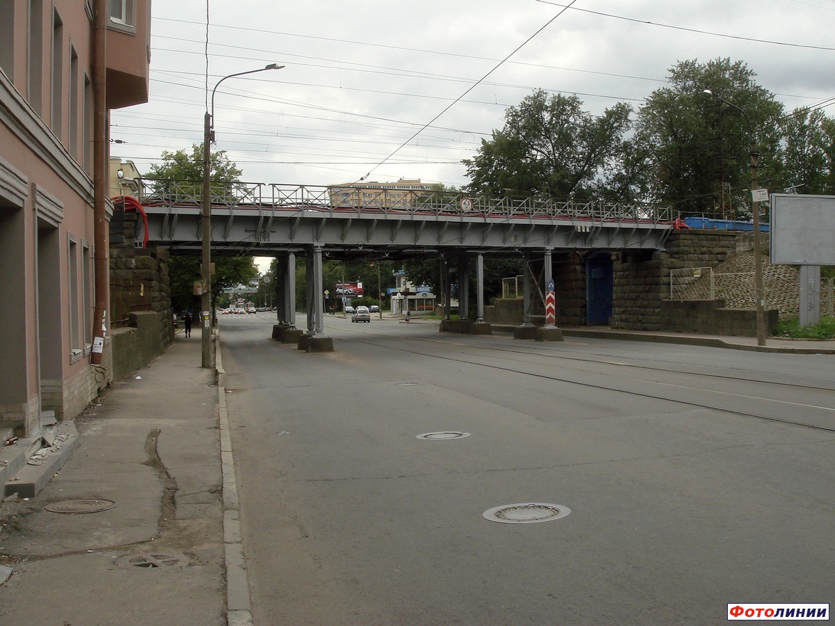 Мост через Сердобольскую улицу в середине станции
