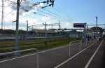 станция Кирилловское: Табло, переходной мост и навес, вид в сторону Выборга