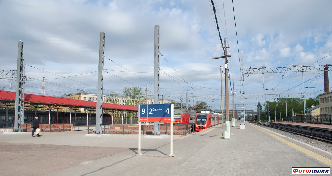 Тупиковые пути и платформы, вид в сторону Санкт-Петербурга