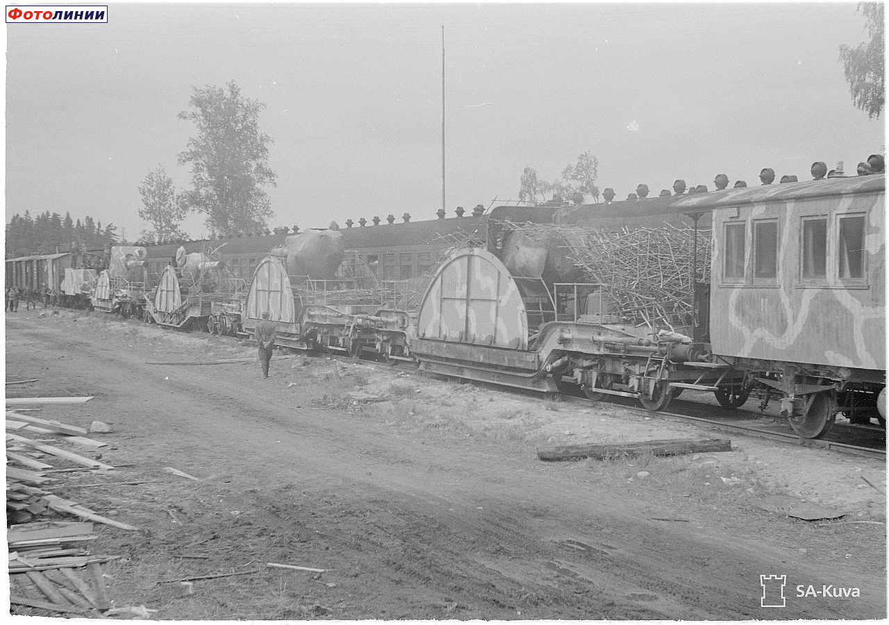 Тяжелая железнодорожная артиллерия на станции Нурми