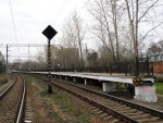 станция Сестрорецк: 2-я платформа и заградительный светофор З1. Вид со стороны Белоострова