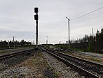 станция Петрогранит: Выходной светофор Ч2. Вид в сторону Руголамби