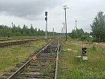 станция Ледмозеро: Выходной светофор Н2 и маневровый М6. Вид в сторону ст. Муезерка