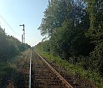 станция Ильинская: Недействующий чётный семафор. Вид в сторону Олонца