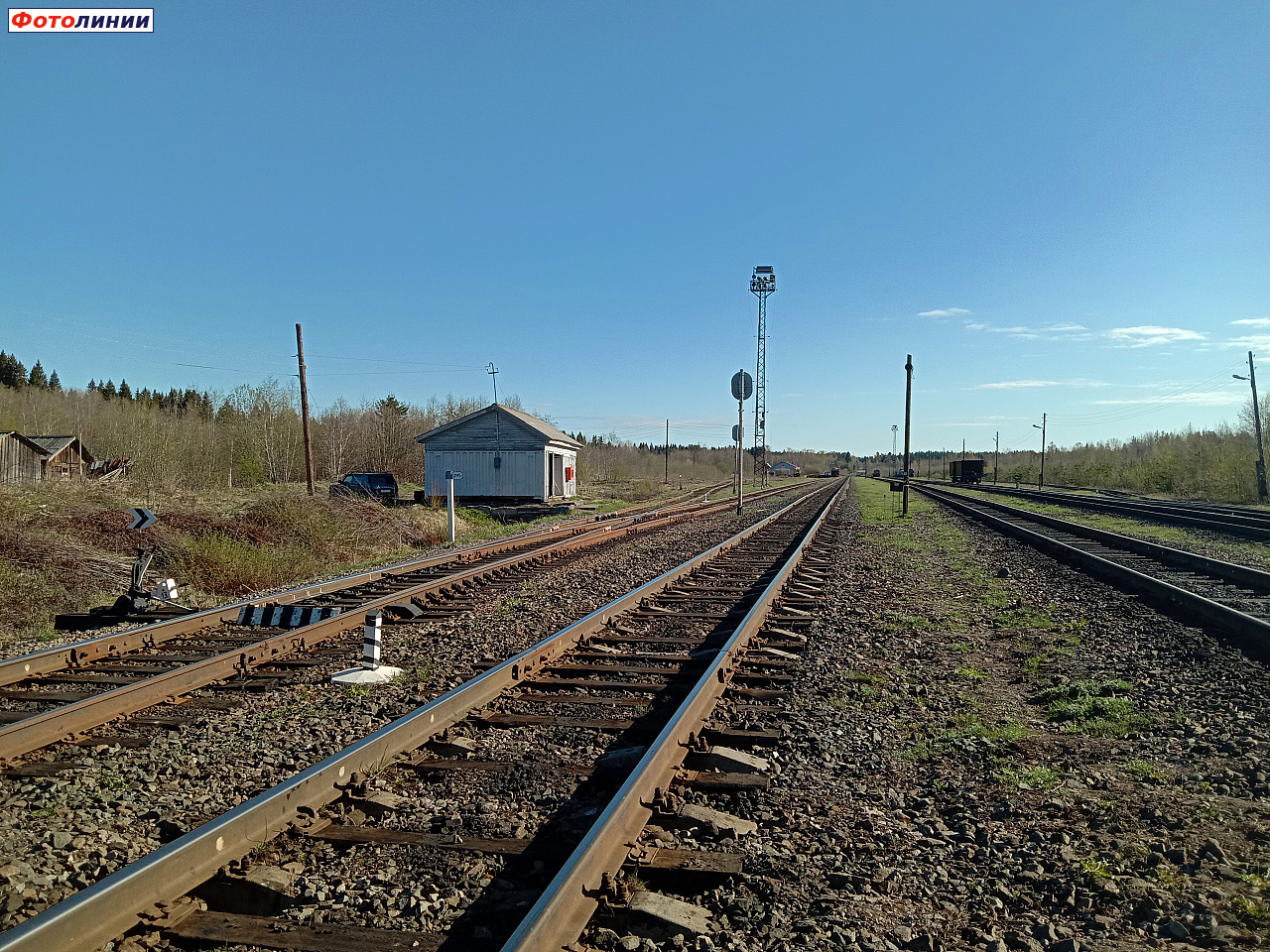 Пути станции. Вид в сторону Вяртсиля и Янисъярви