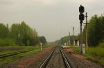 о.п. Цель: Вид со стороны Верейцов и нечётный входной светофор станции Лапичи
