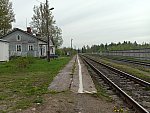 станция Лесогорский: Пассажирская платформа. Вид со стороны Светогорска