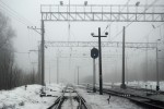 станция Онежский: Маневровые светофоры М13 и М11 в северной горловине