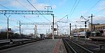 станция Петрозаводск: Маршрутные светофоры ЧМ5А, ЧМ4А, ЧМ2А и ЧМ3А, вид в сторону Сортировочного парка