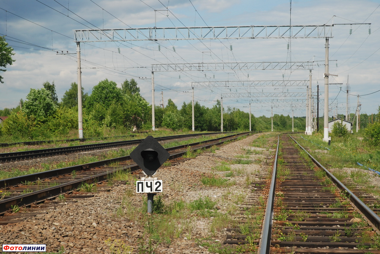 Повторительный светофор ПЧ2, вид станции на север