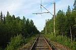 станция Ручьи-Карельские: Конец подвески контактного провода в сторону Алакуртти