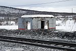 станция Выходной: Заброшенный стрелочный пост в северной горловиине