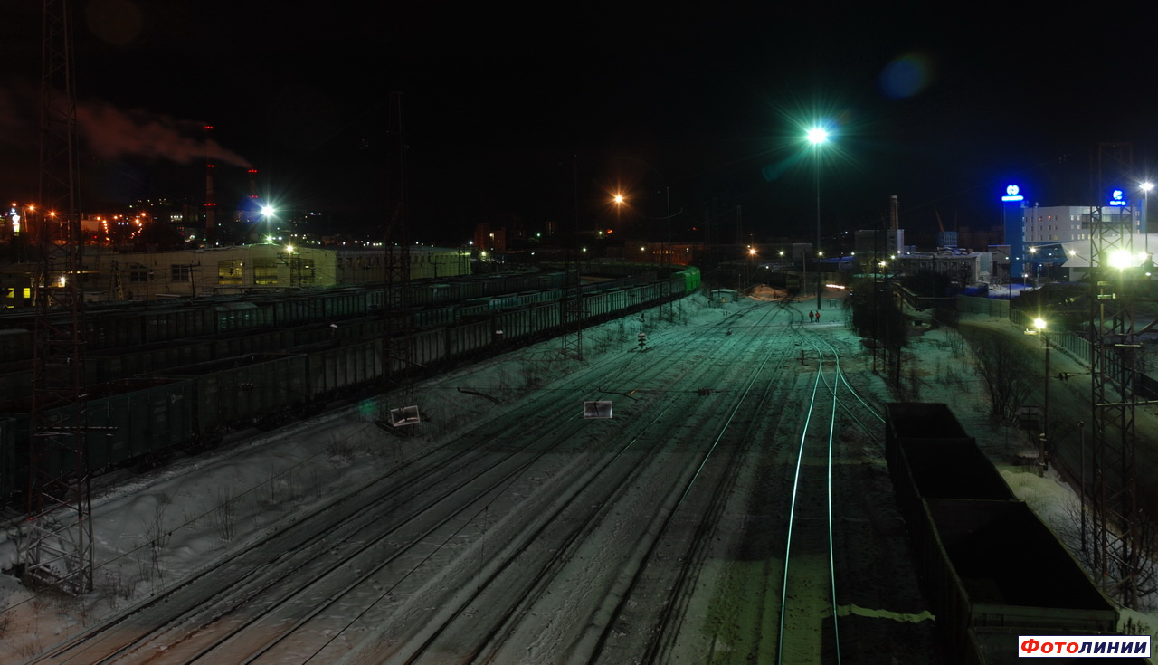 Вид станции на юг ночью