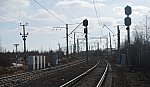 станция Оленегорск: Маршрутный светофор НМ и входной светофор Н со стороны Мурманска