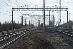 станция Оленегорск: Вид из северной горловины на юг
