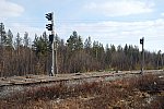 станция Оленегорск: Выходной светофор Н24 и маневровый светофор М28