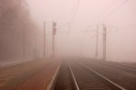о.п. Роща: Платформа минского направления в тумане