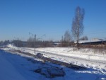 станция Помыслище: Укладка нового пути в черте деревни Сенница